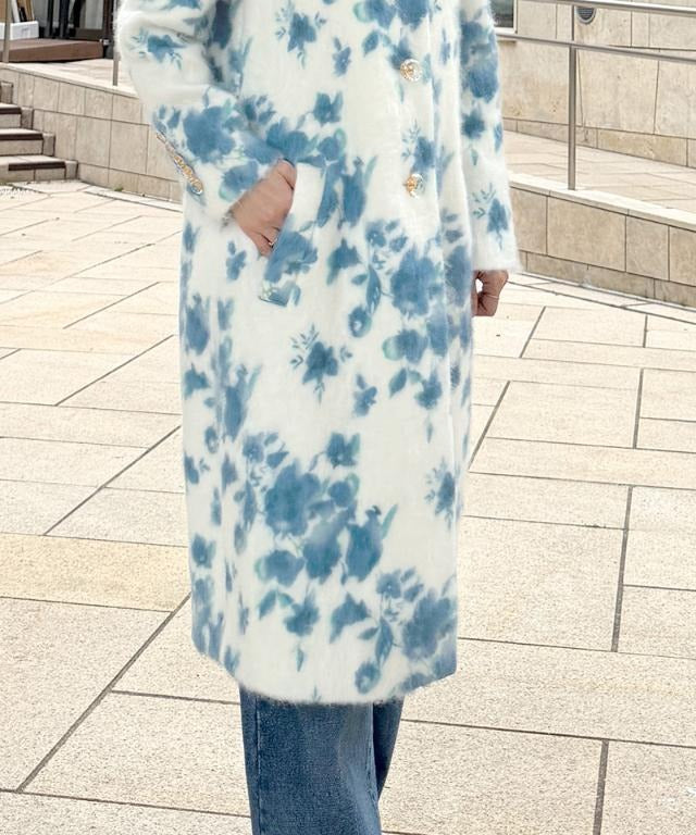 Wool Shaggy Flower Coat
