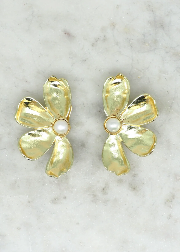Gema Flower Clip Earrings