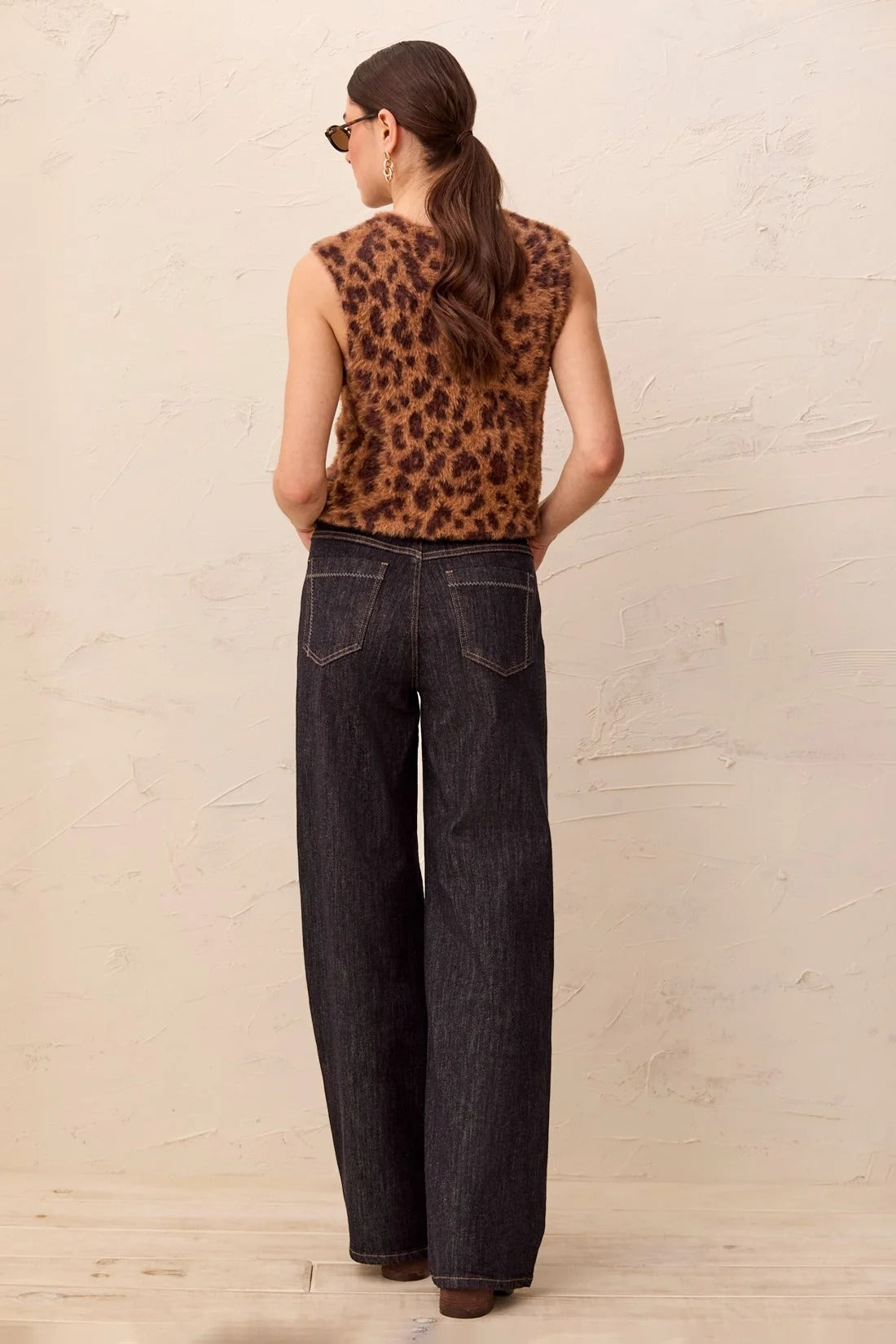 Audrey Embroidered Wide Denim With Charm
