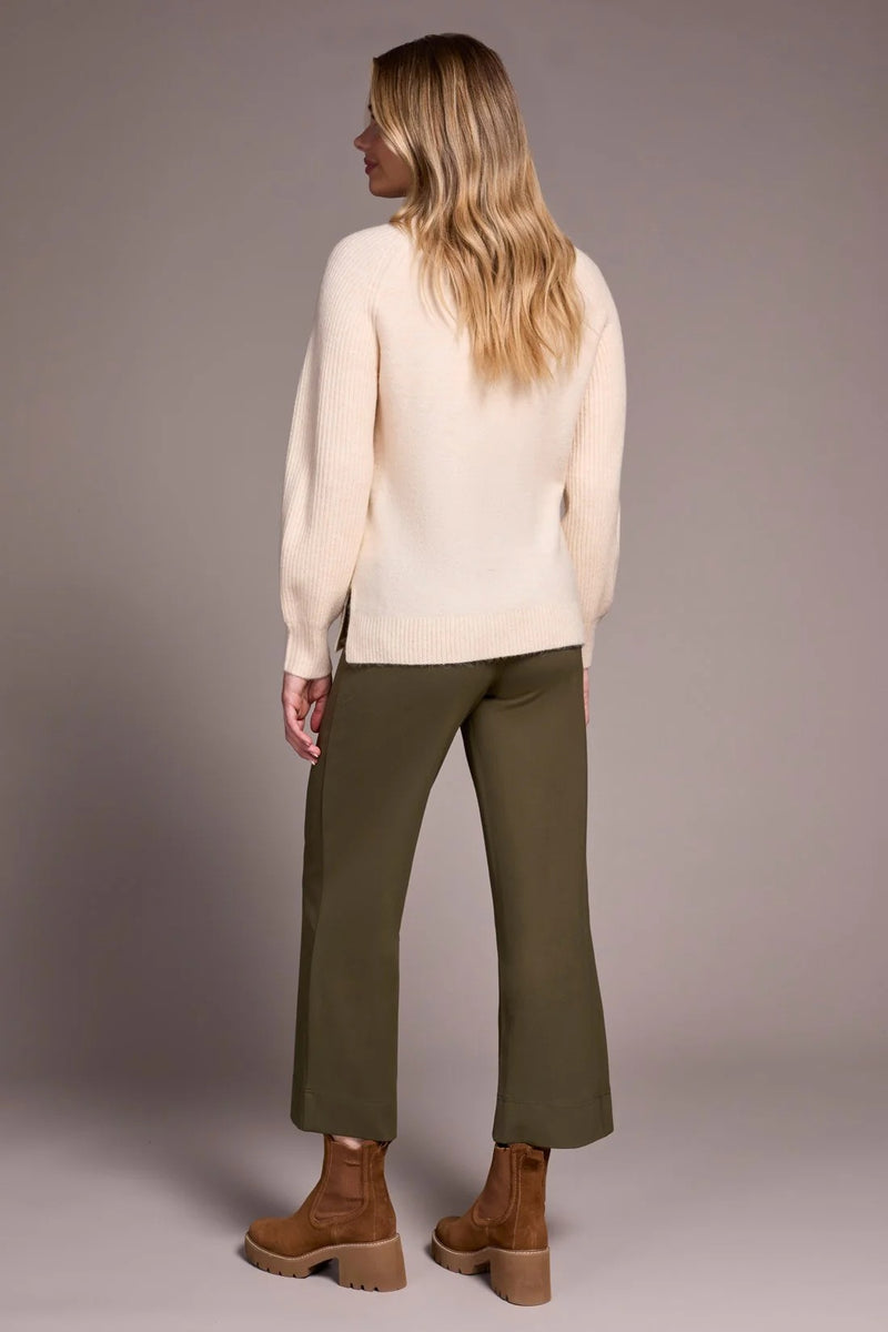 Long Puff Sleeve Mock Neck Sweater