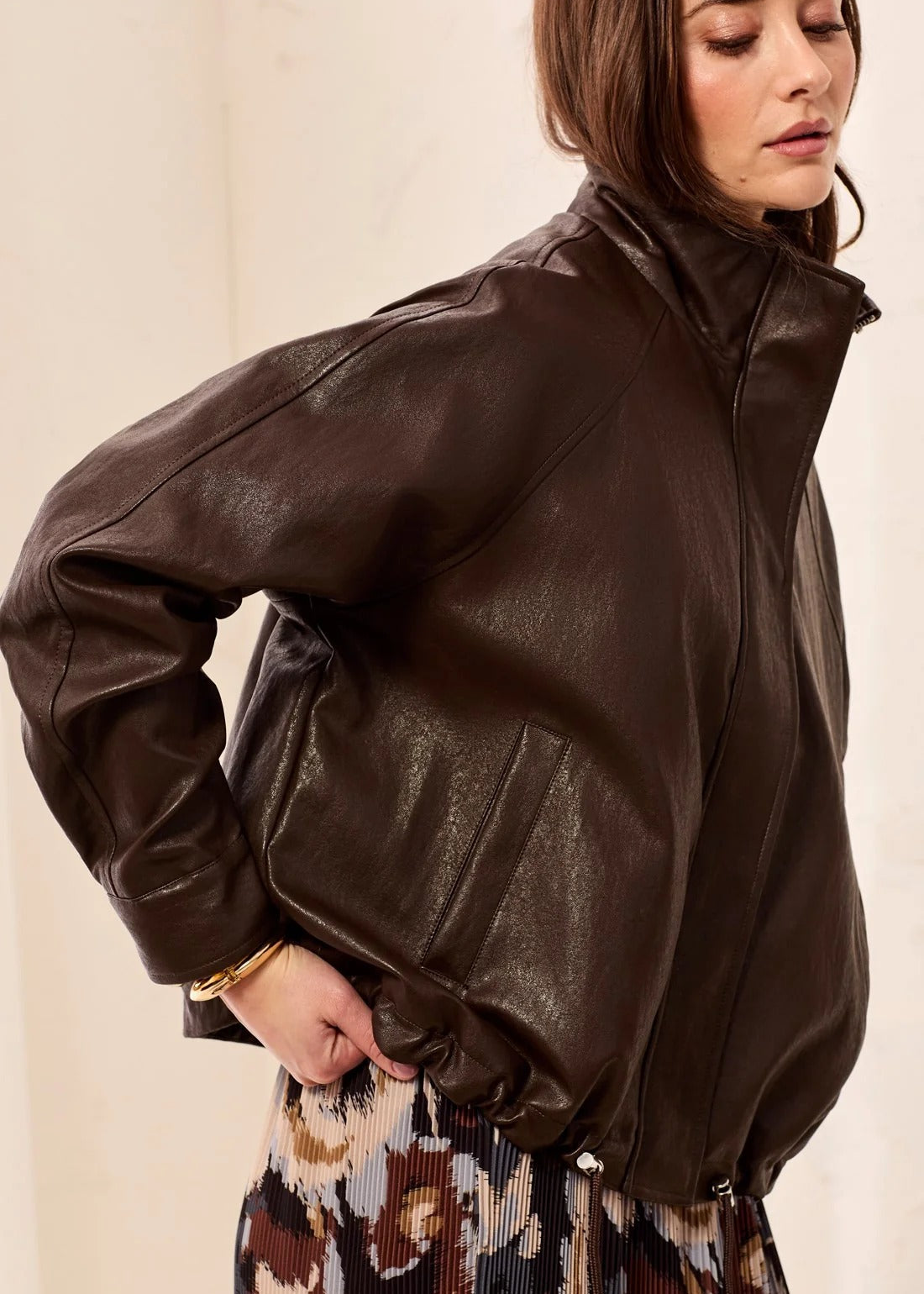 Relaxed Mock Neck Jacket