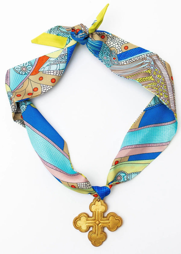 Multicolored Scarf with Megan Cross