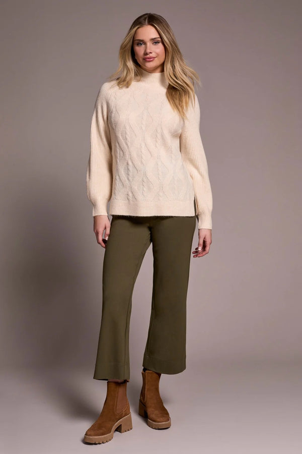 Long Puff Sleeve Mock Neck Sweater