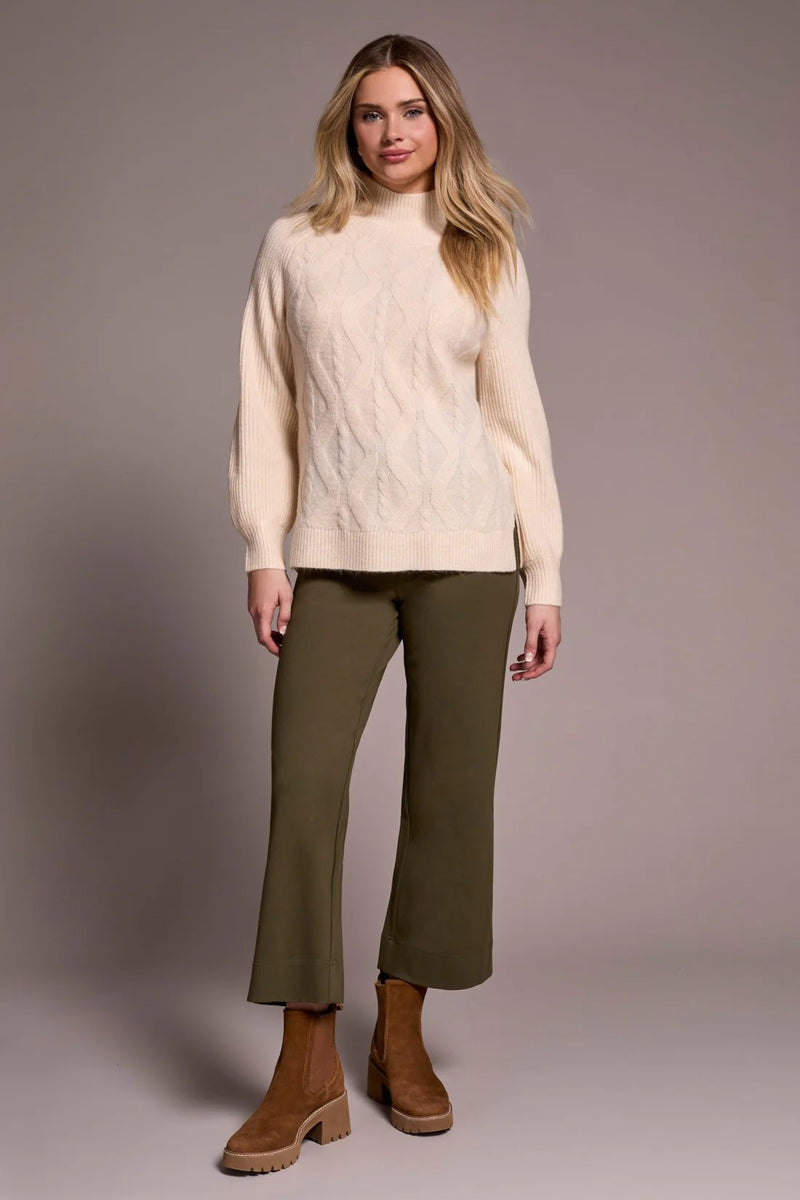 Long Puff Sleeve Mock Neck Sweater