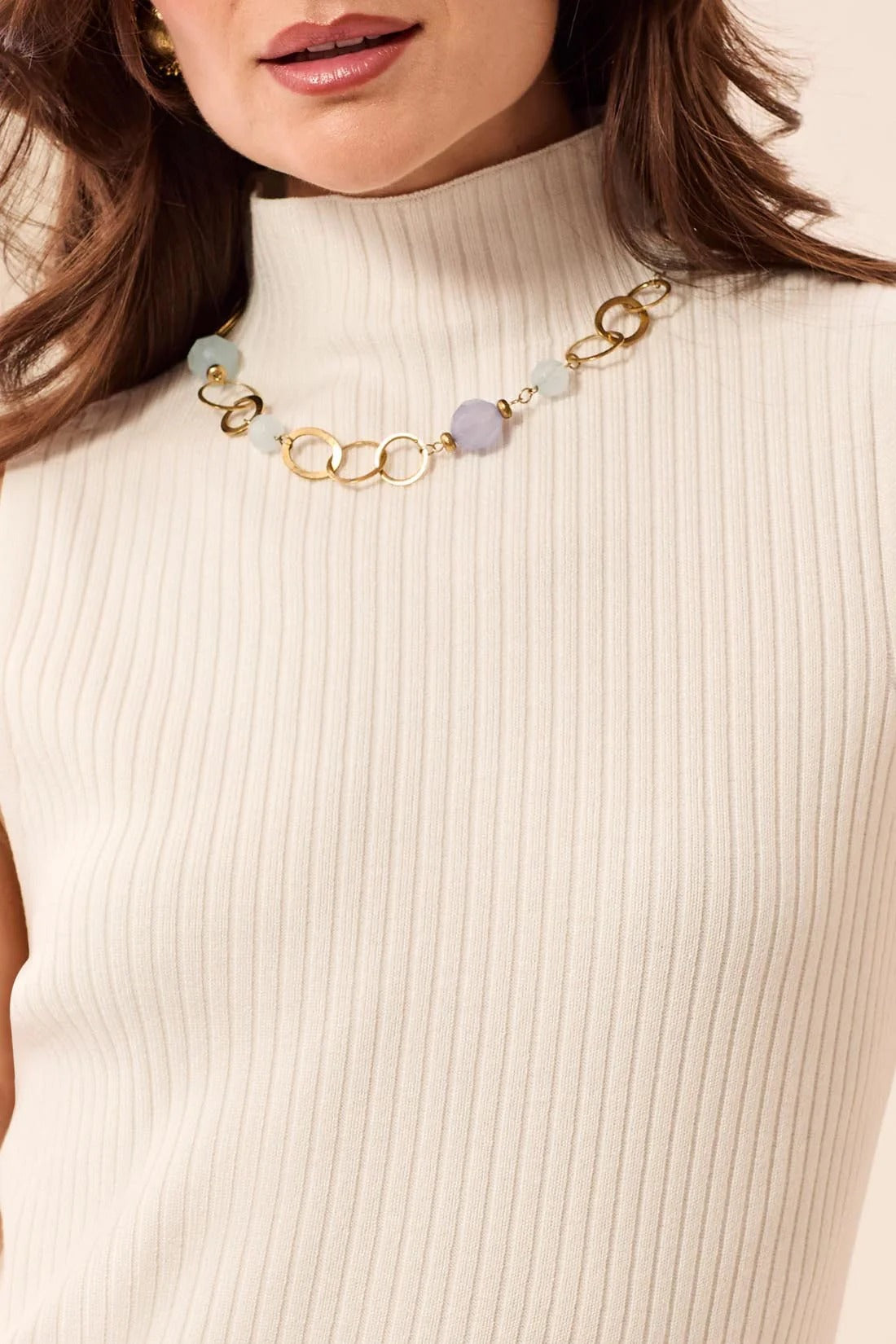 Sleeveless Funnel Neck Sweater