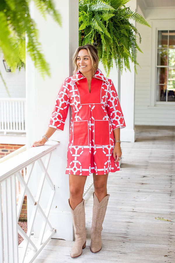 Cassidy Short Dress in Piper Red