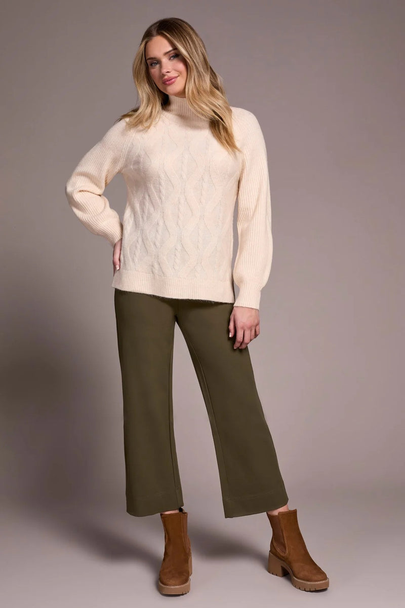 Long Puff Sleeve Mock Neck Sweater