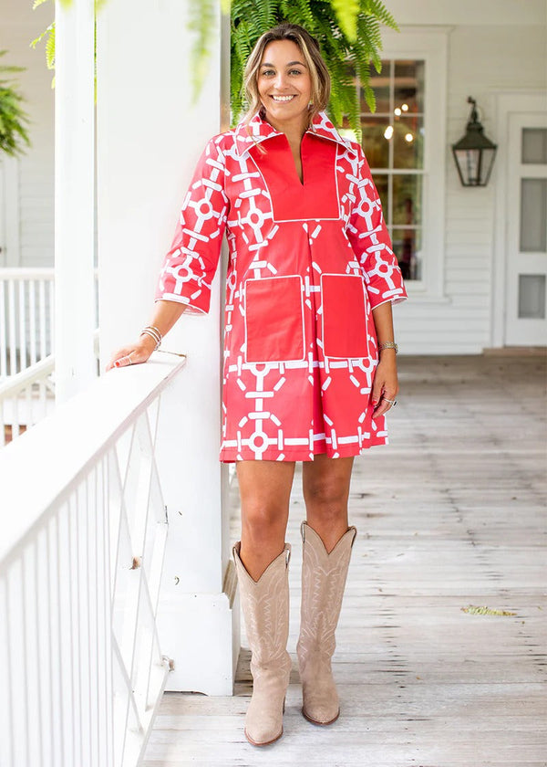 Cassidy Short Dress in Piper Red