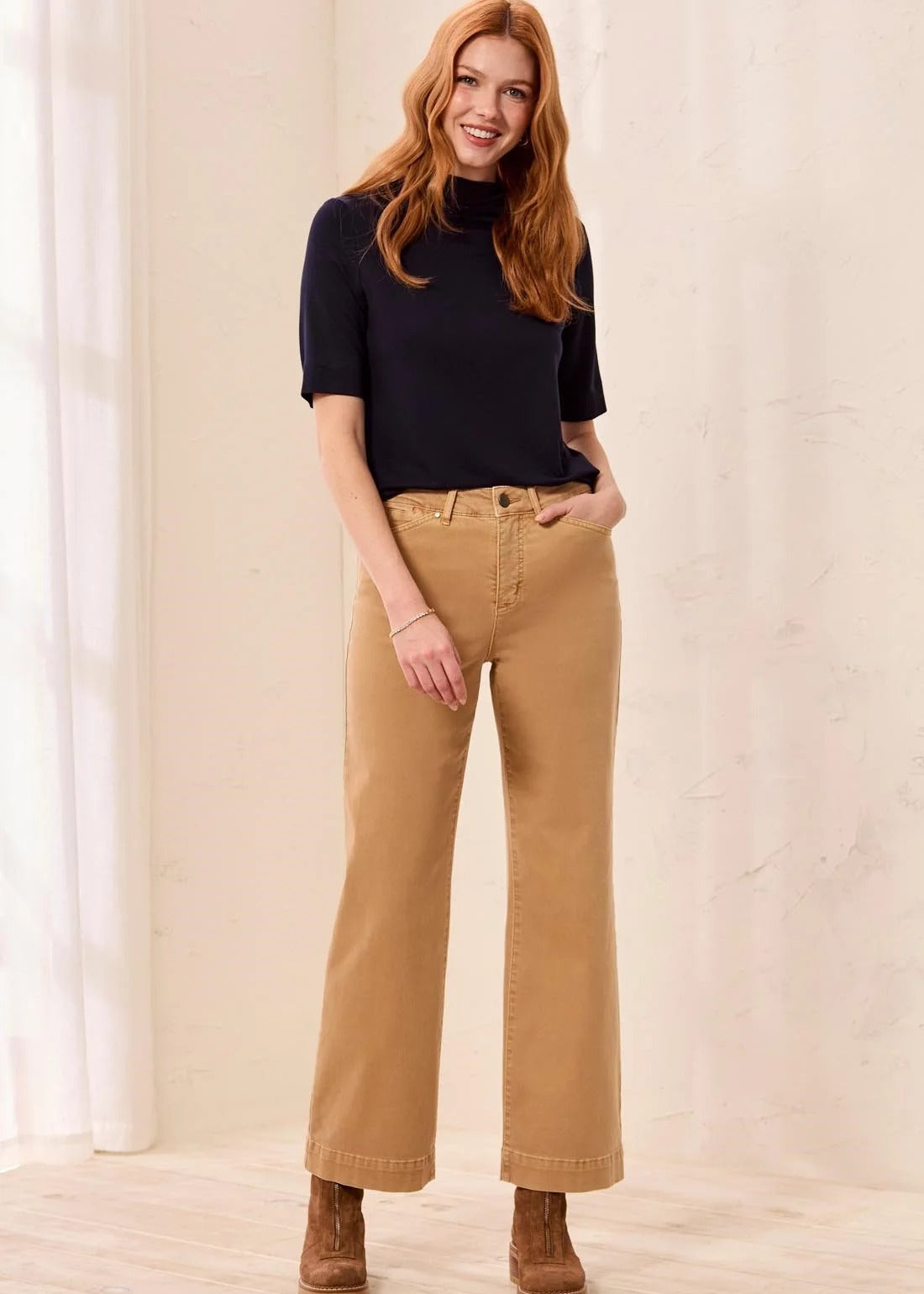 Comfort Stretch Wide Leg Pull-On Pants