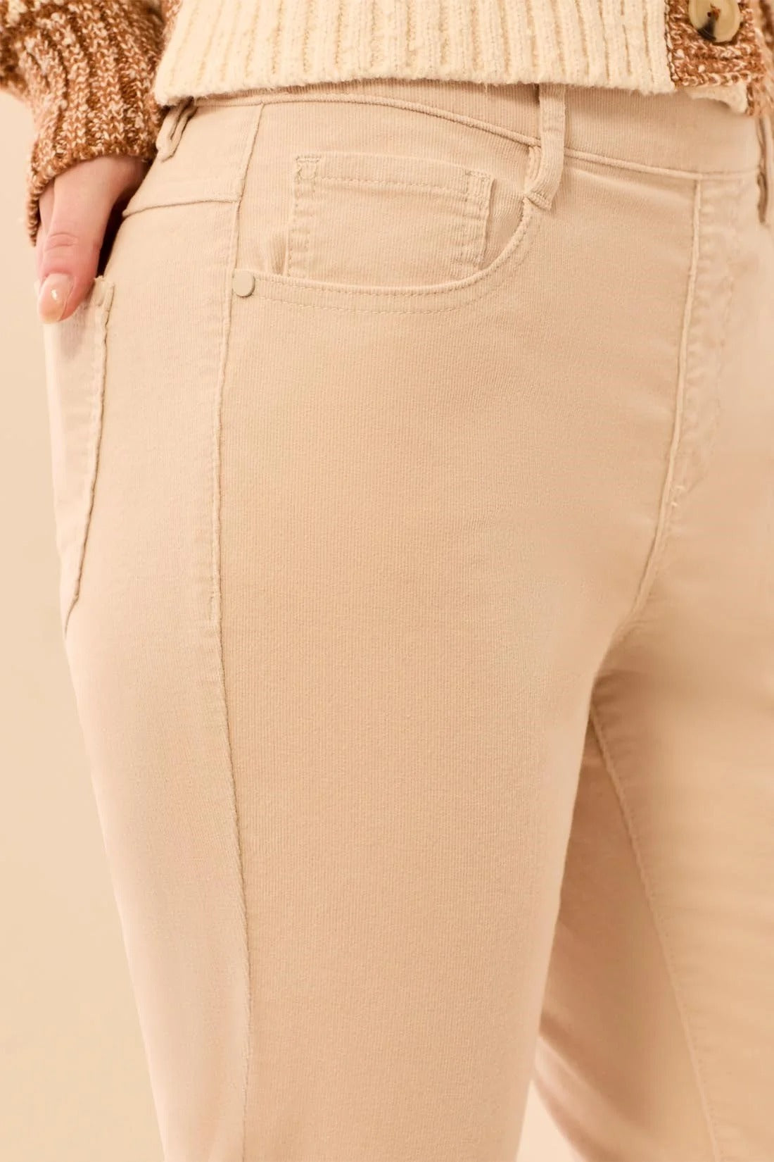Micro Cord Audrey Pull-On Slim Ankle Pants