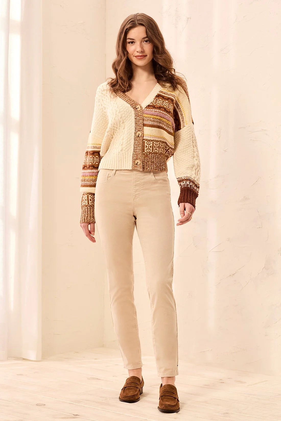 Micro Cord Audrey Pull-On Slim Ankle Pants