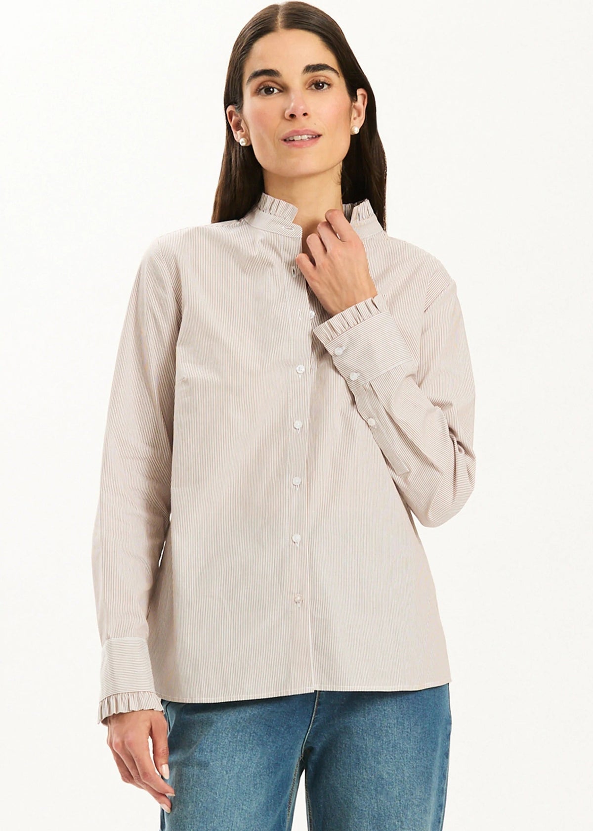 Peggy Ruffle Stripe Shirt