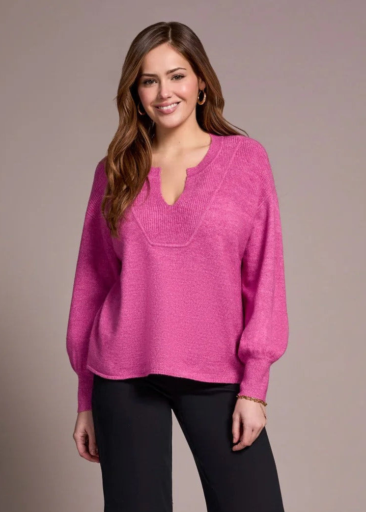 Mandarin Collar Long Puff Sleeve Sweater