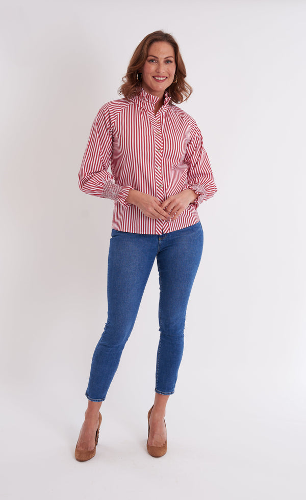 Frau Blouse - Mulberry Stripe