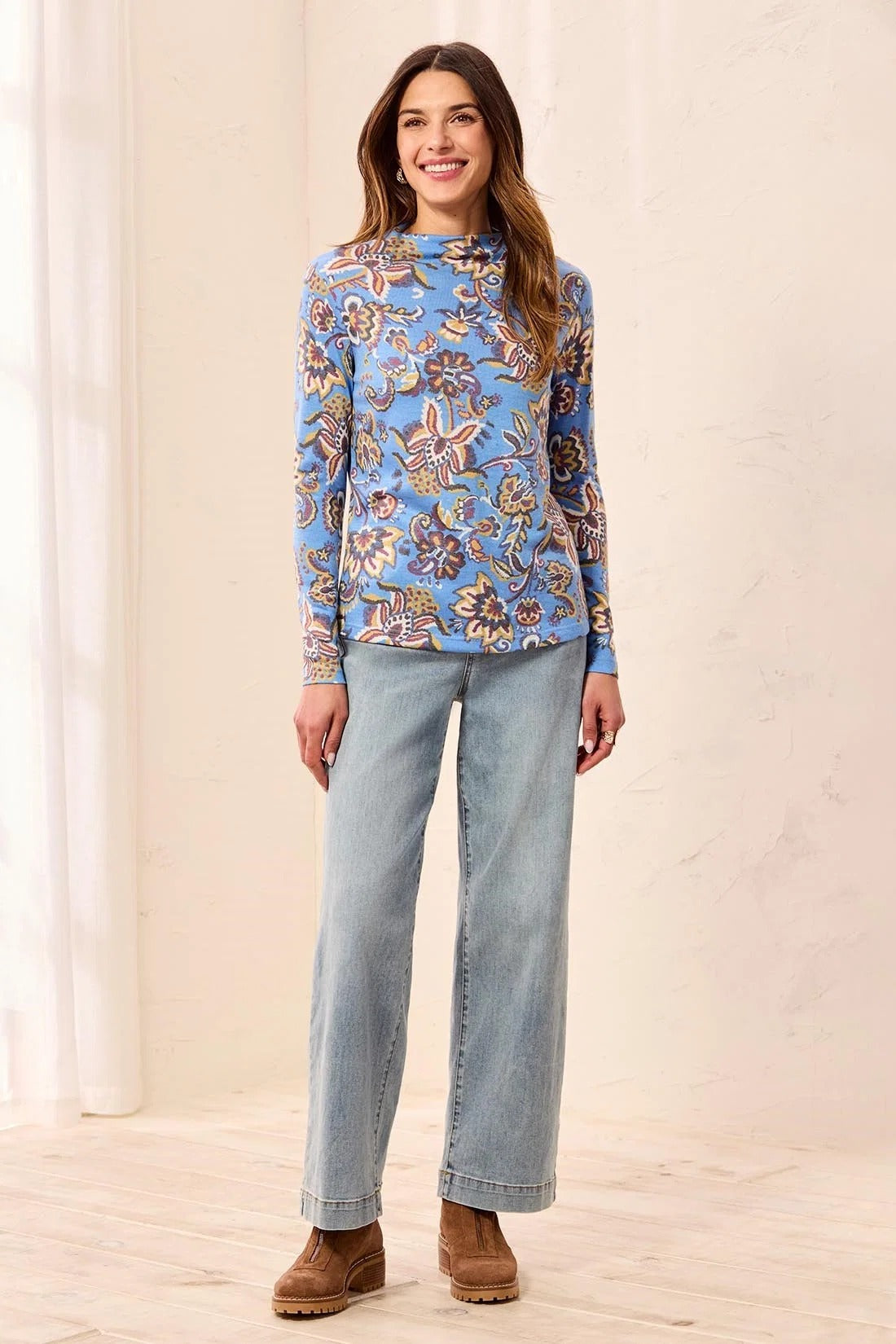 Long Sleeve Funnel Neck Top