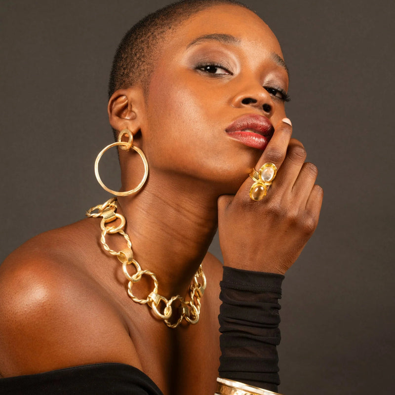 Gold Link Choker Necklace