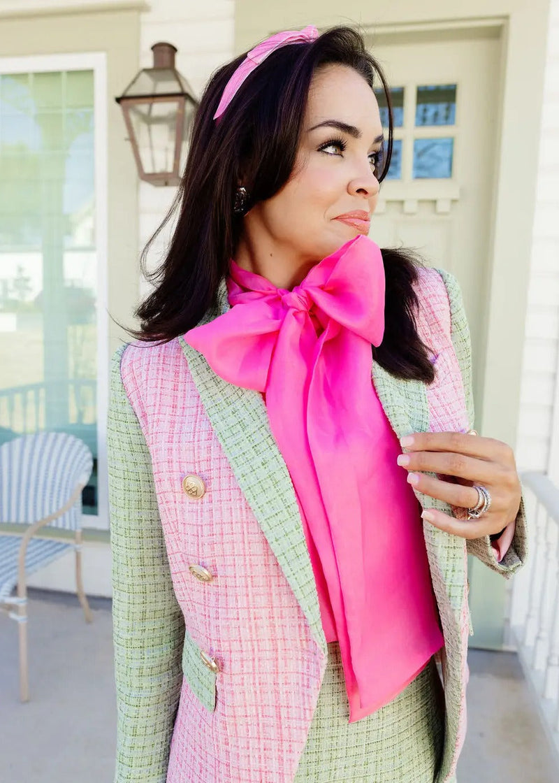 Pink and Green Colorblock Tweed Blazer – Ginger Howard Selections