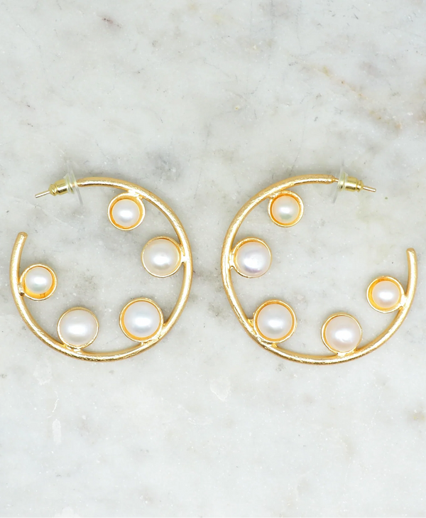 Pearl Hoop Earrings