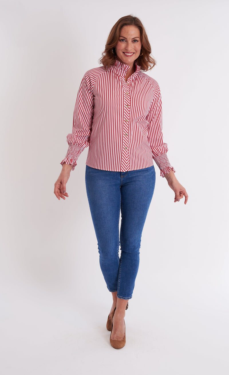 Frau Blouse - Mulberry Stripe