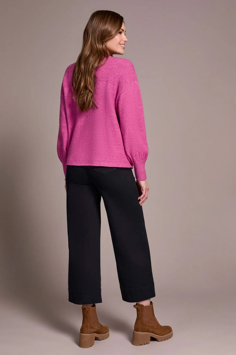 Mandarin Collar Long Puff Sleeve Sweater