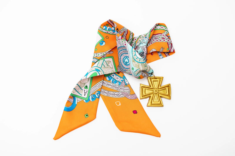 Orange Scarf with Anna Cross