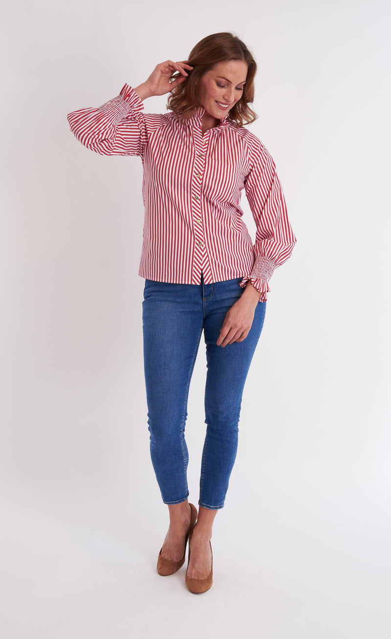 Frau Blouse - Mulberry Stripe