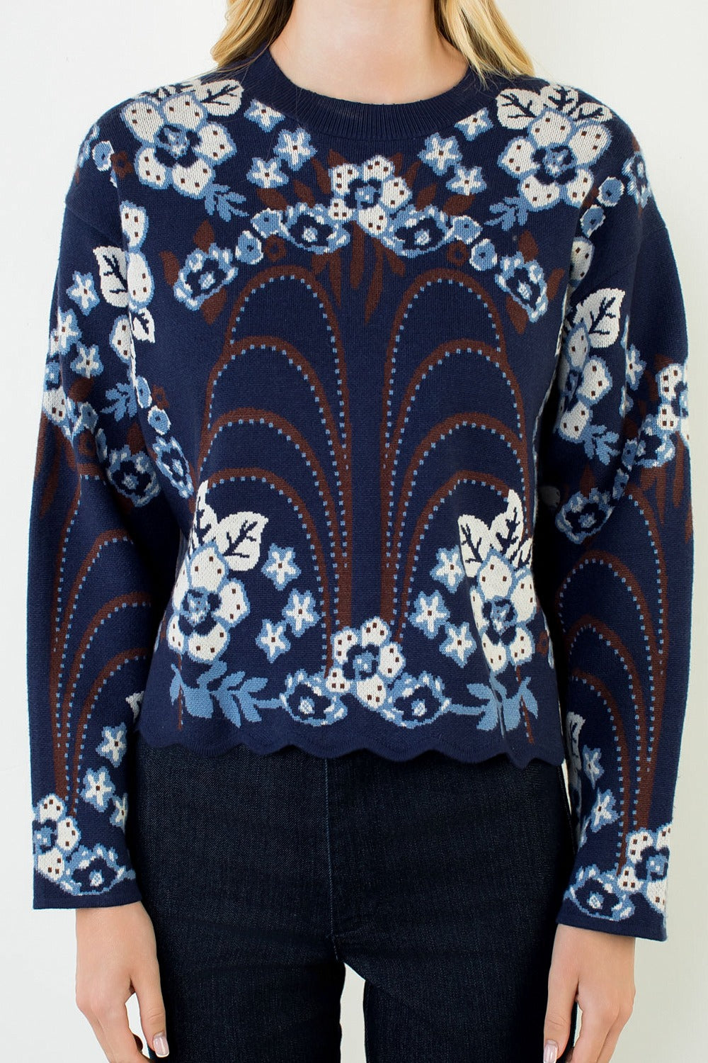 All Over Pattern Sweater Top