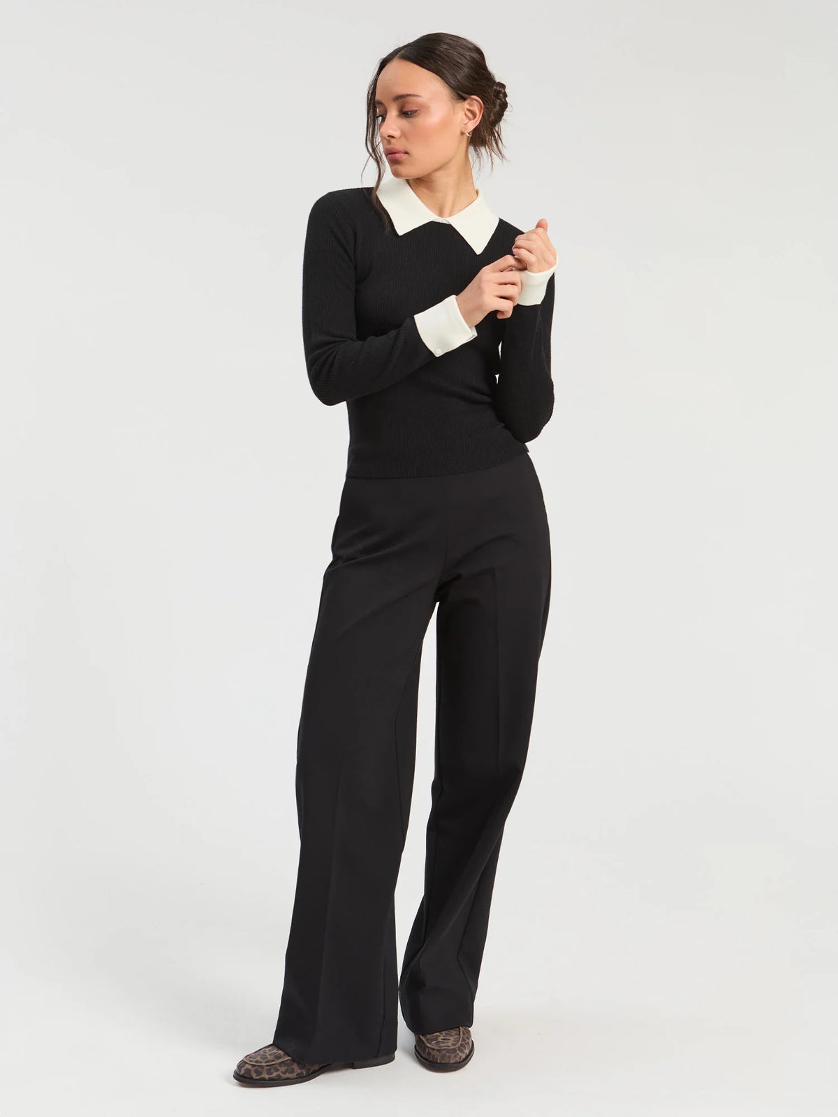 Black And Ecru Sweater