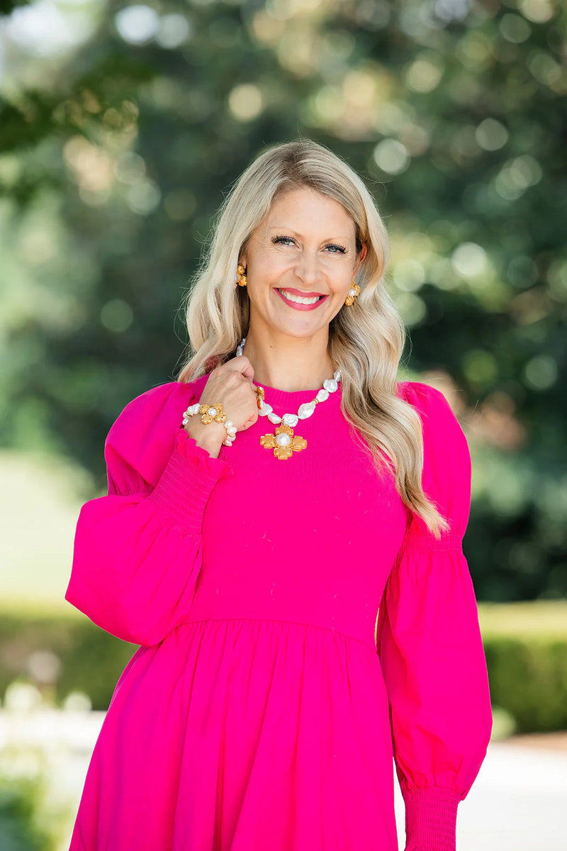 16-18" Baroque Pearls with Becky Pearl Cross