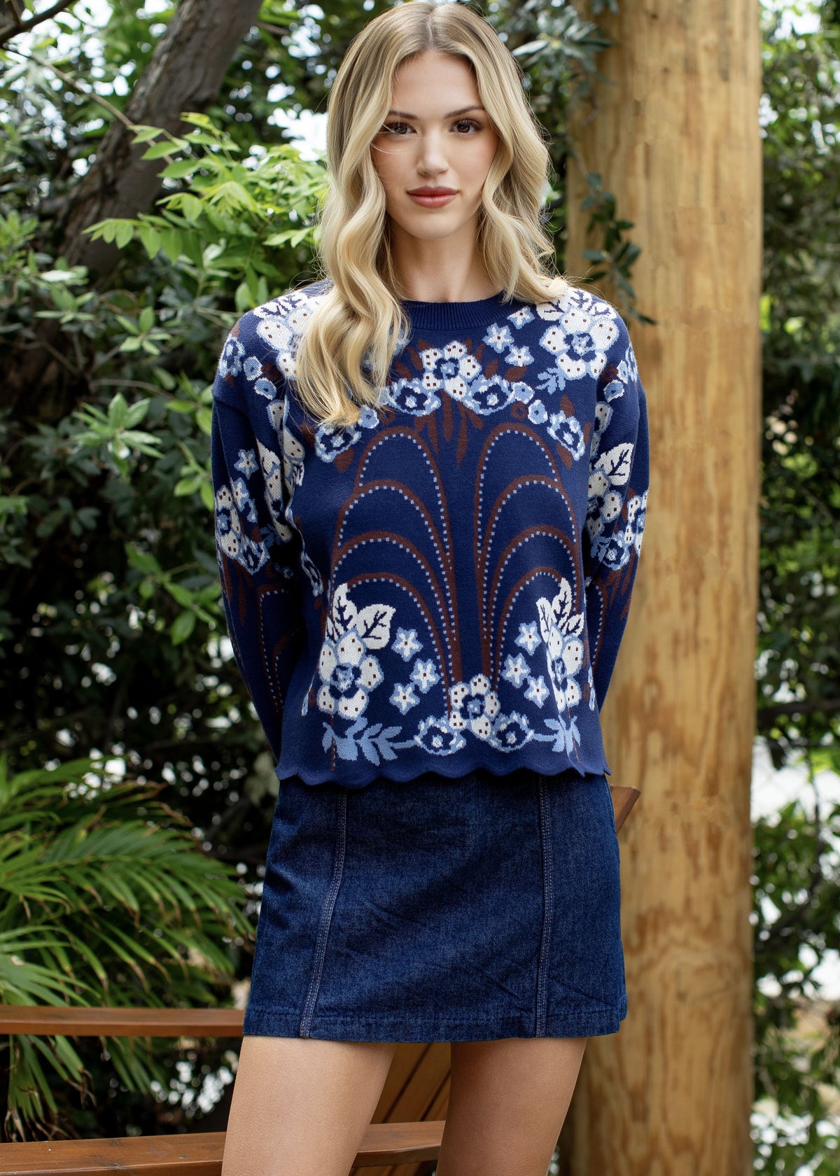 All Over Pattern Sweater Top