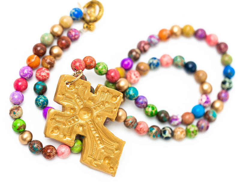 Multi-colored Sea Jasper with Amy Cross