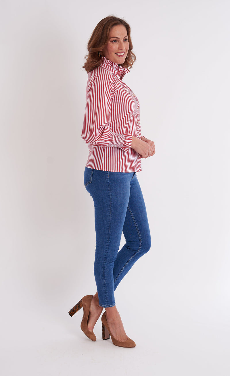 Frau Blouse - Mulberry Stripe
