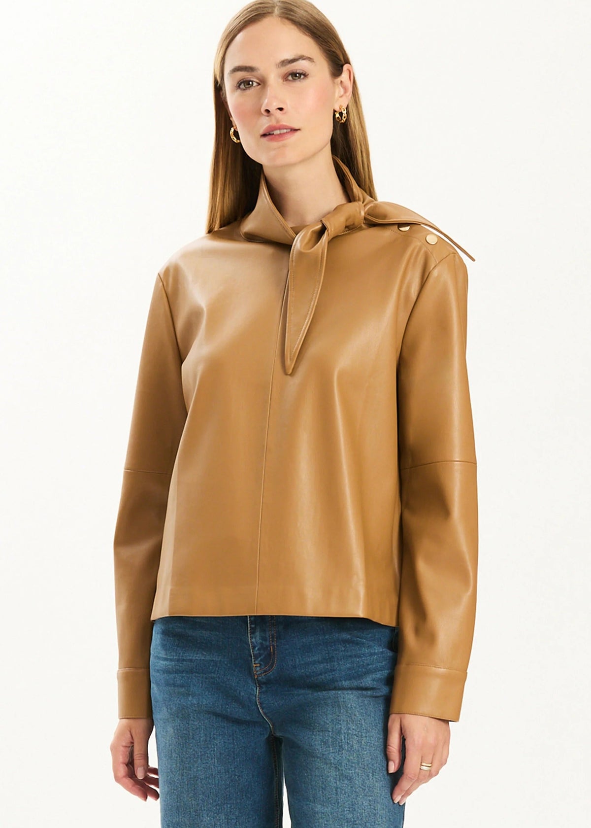 Rebecca Leather Tie Shirt