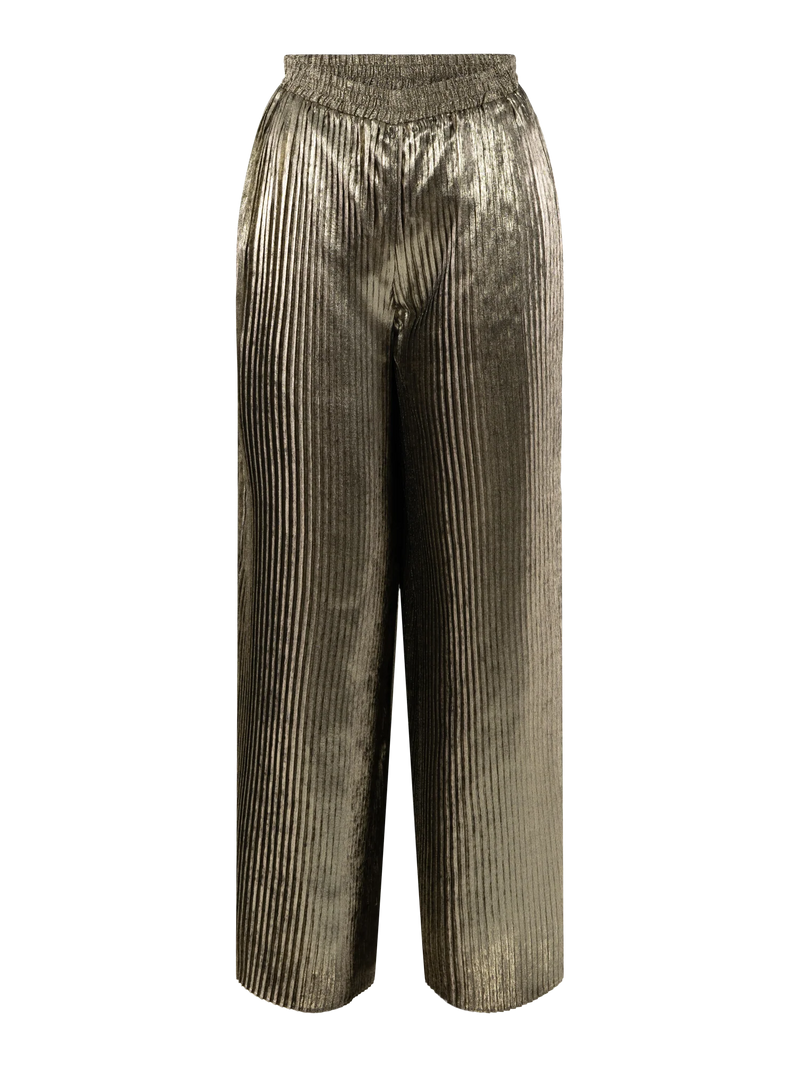 Pleated Pant - Black/Gold