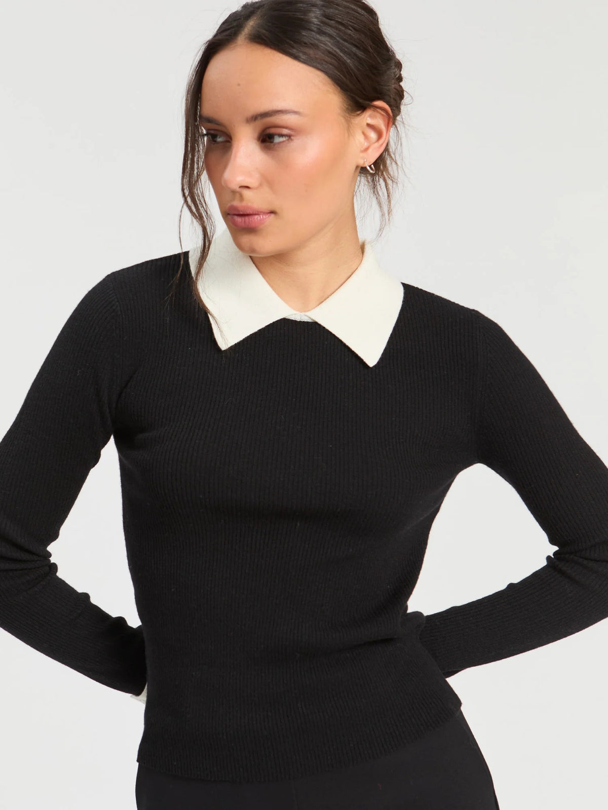 Black And Ecru Sweater
