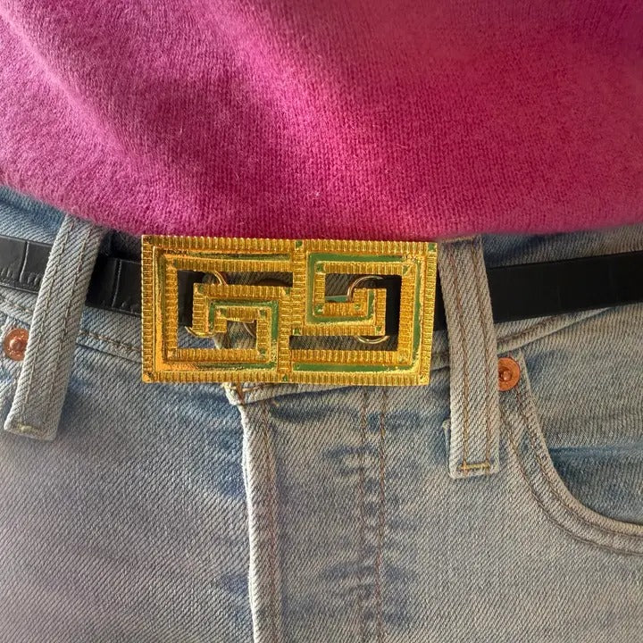 Gold Origional Greek Key Belt Buckle