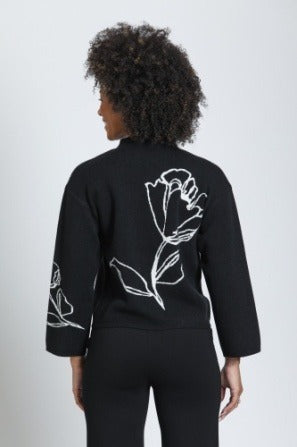Contrast Floral Pullover
