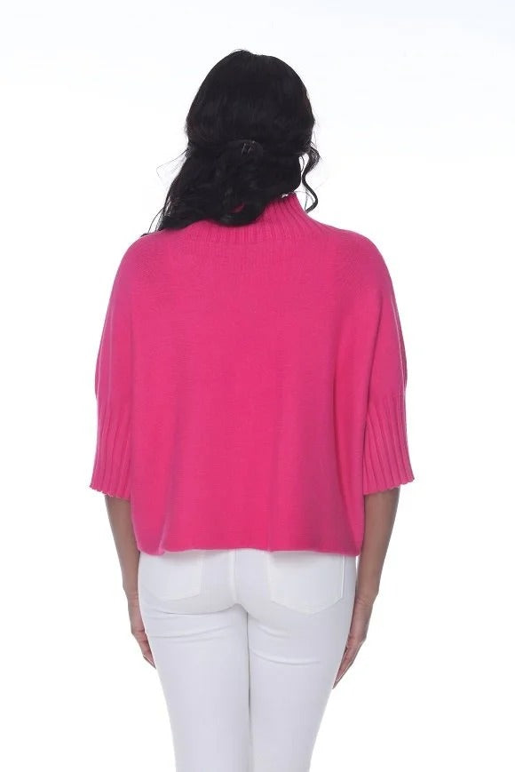 Aria Pleated Sleeve Mock Neck Sweater