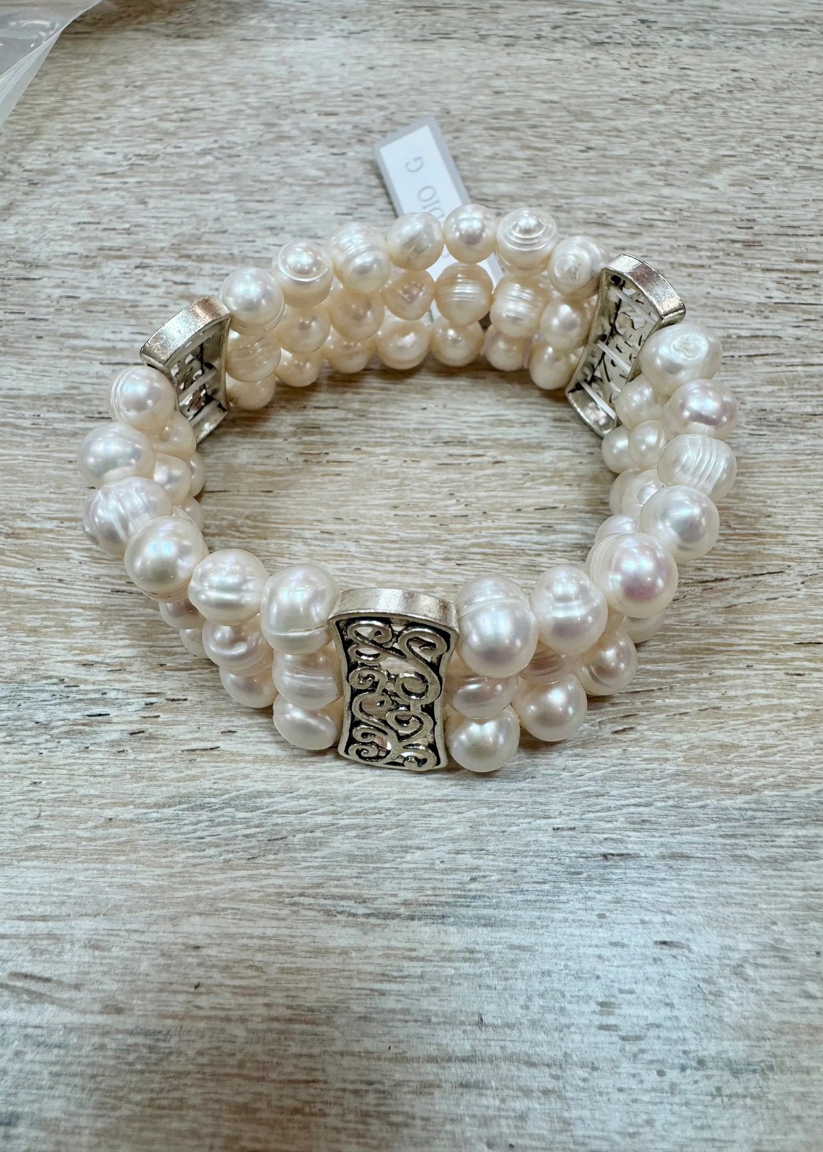 3 Strand Potato Pearl Bracelet
