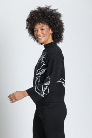 Contrast Floral Pullover