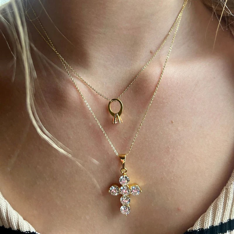 Gold "Redeemed" Cross Necklace