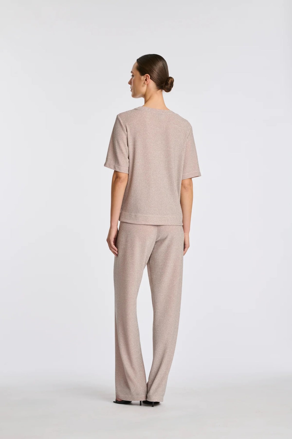 Elasticated Trousers in Iridescent Jersey