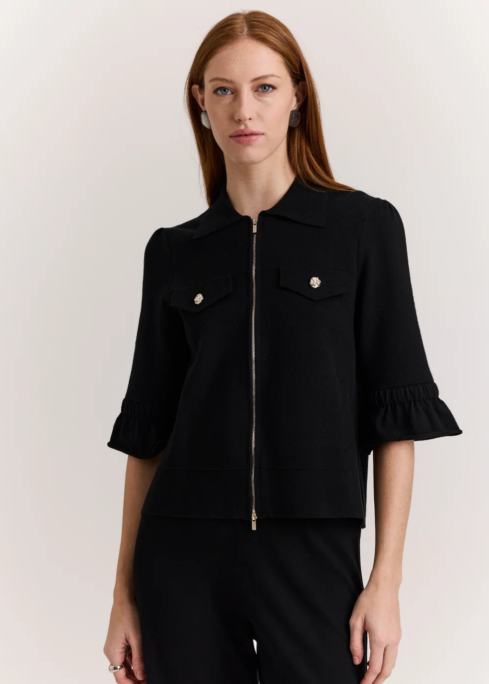 Gianna Elbow Sleeve Knit Jacket