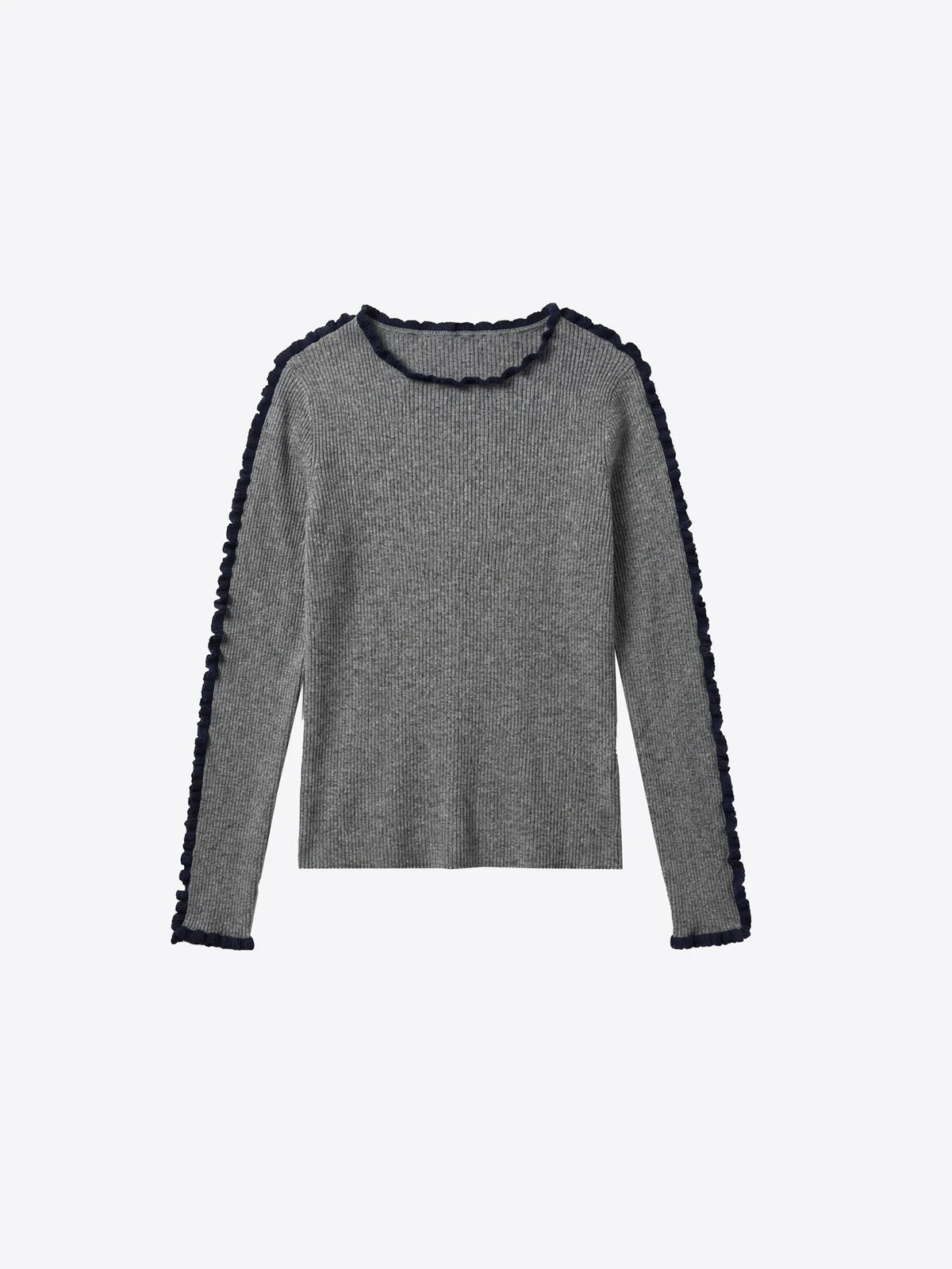 Grey Ruffle Sweater
