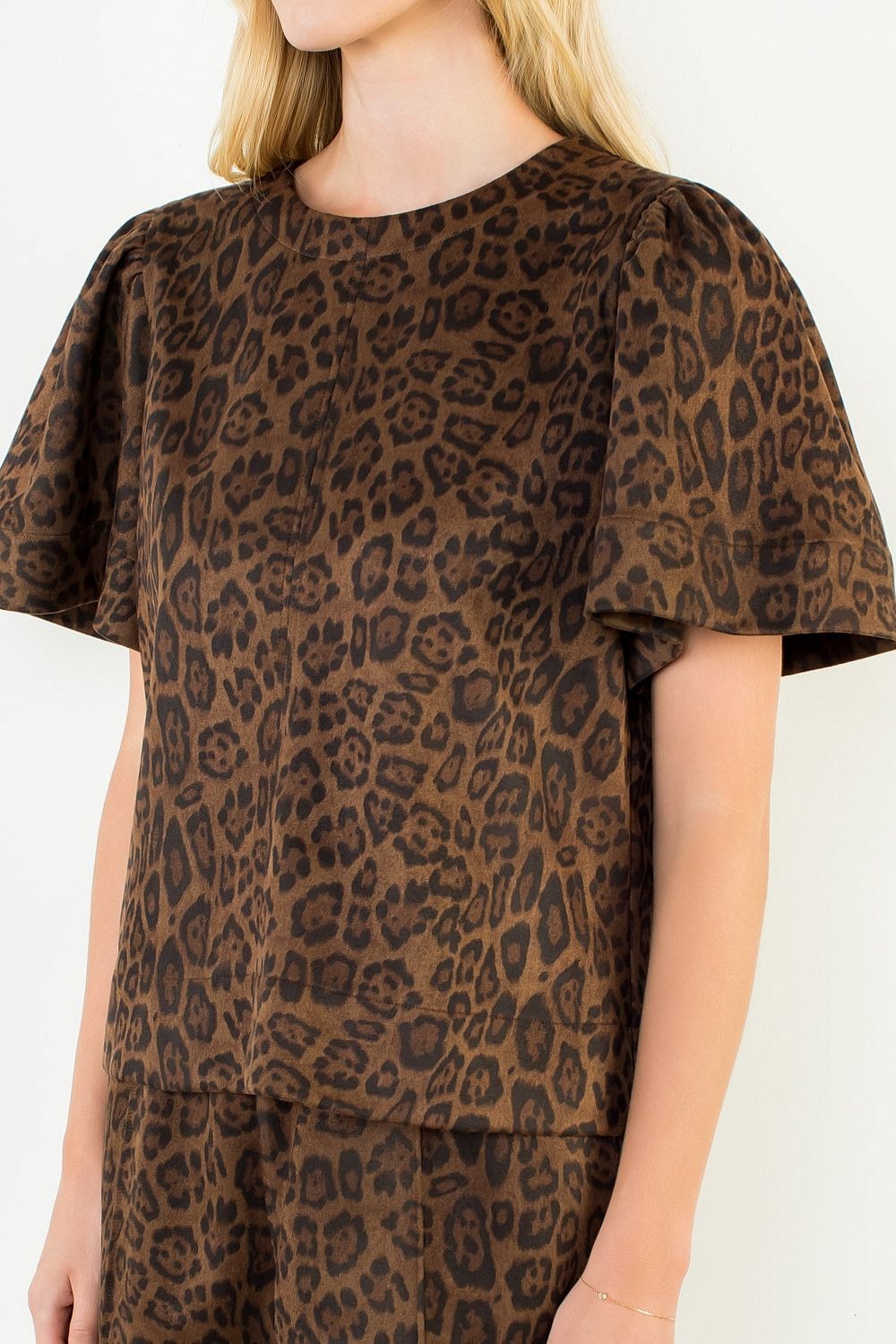 Suede Animal Print Top