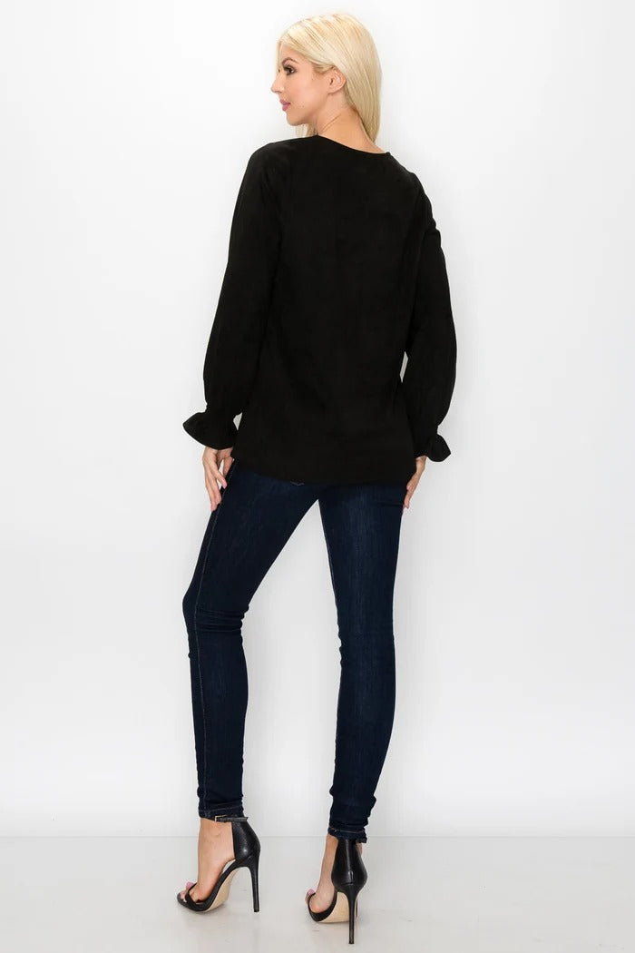 Abigail Suede Top