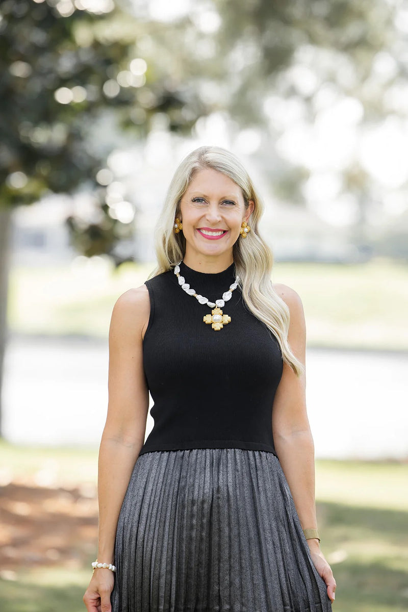 16-18" Baroque Pearls with Becky Pearl Cross