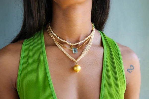 Halo Pendant Necklace in Gold