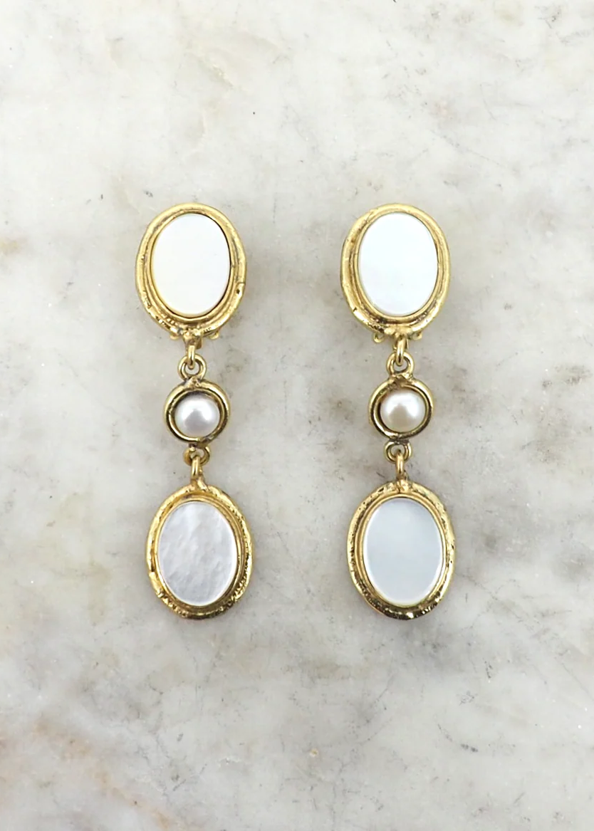 Layered Pearl Paris Earrings