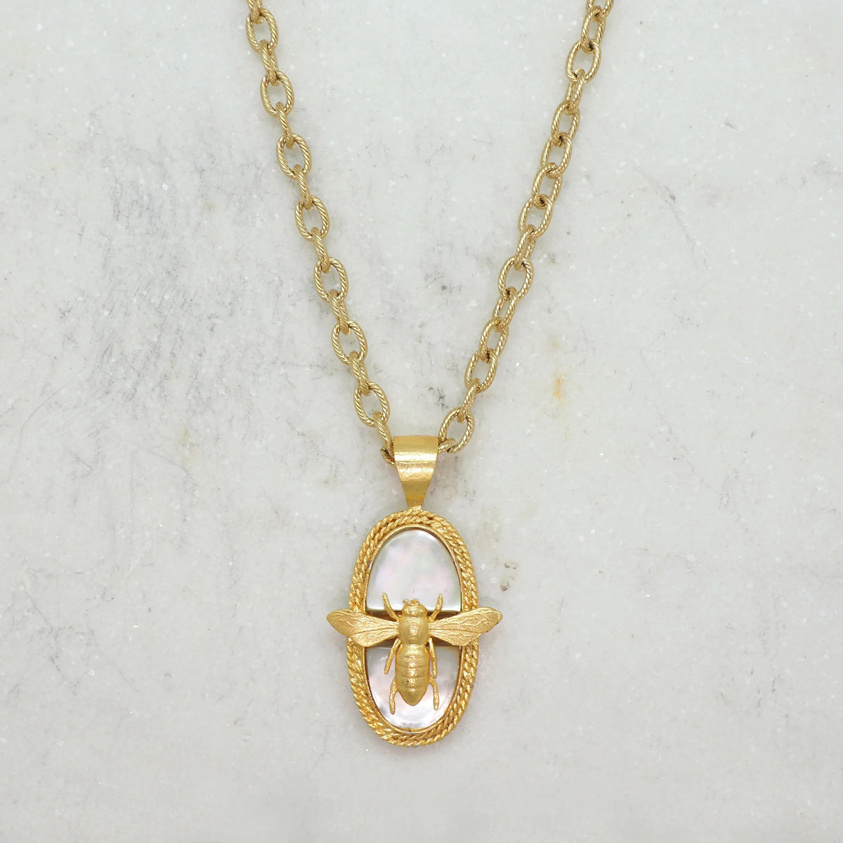 Pearl Beetle Necklace